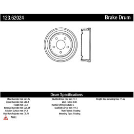 C-Tek Standard Brake Drum, C-Tek 123.62024 C-Tek Standard Brake Drum, C-Tek 123.62024