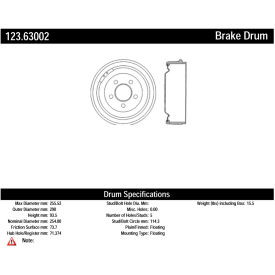 C-Tek Standard Brake Drum, C-Tek 123.63002 C-Tek Standard Brake Drum, C-Tek 123.63002
