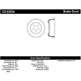 C-Tek Standard Brake Drum, C-Tek 123.63034 C-Tek Standard Brake Drum, C-Tek 123.63034