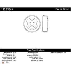 C-Tek Standard Brake Drum, C-Tek 123.63045 C-Tek Standard Brake Drum, C-Tek 123.63045