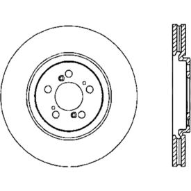 StopTech Sport Cross Drilled Brake Rotor; Front Left, StopTech 128.40043L