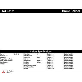 Centric Semi-Loaded Brake Caliper, Centric Parts 141.33151