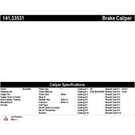 Centric Semi-Loaded Brake Caliper, Centric Parts 141.33531 Centric Semi-Loaded Brake Caliper, Centric Parts 141.33531