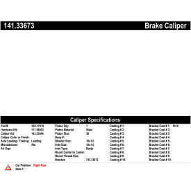 Centric Semi-Loaded Brake Caliper EPB, Centric Parts 141.33673