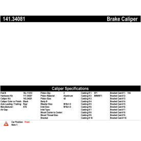 Centric Semi-Loaded Brake Caliper, Centric Parts 141.34081 Centric Semi-Loaded Brake Caliper, Centric Parts 141.34081