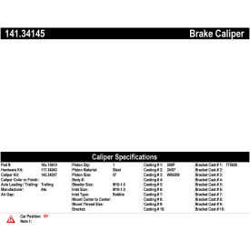 Centric Semi-Loaded Brake Caliper, Centric Parts 141.34145 Centric Semi-Loaded Brake Caliper, Centric Parts 141.34145