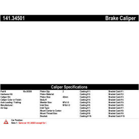 Centric Semi-Loaded Brake Caliper, Centric Parts 141.34501