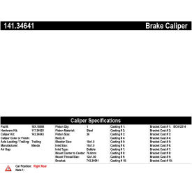 Centric Semi-Loaded Brake Caliper, Centric Parts 141.34641