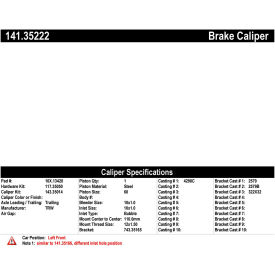 Centric Semi-Loaded Brake Caliper, Centric Parts 141.35222