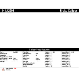 Centric Semi-Loaded Brake Caliper, Centric Parts 141.42593
