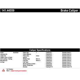 Centric Semi-Loaded Brake Caliper, Centric Parts 141.44559 Centric Semi-Loaded Brake Caliper, Centric Parts 141.44559