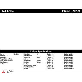 Centric Semi-Loaded Brake Caliper, Centric Parts 141.46027