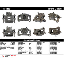 Centric Semi-Loaded Brake Caliper, Centric Parts 141.46101