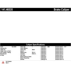 Centric Semi-Loaded Brake Caliper, Centric Parts 141.46535