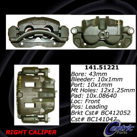 Centric Semi-Loaded Brake Caliper, Centric Parts 141.51221