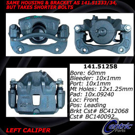 Centric Semi-Loaded Brake Caliper, Centric Parts 141.51258 Centric Semi-Loaded Brake Caliper, Centric Parts 141.51258