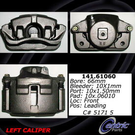 Centric Semi-Loaded Brake Caliper with New Phenolic Pistons, Centric Parts 141.61060 Centric Semi-Loaded Brake Caliper with New Phenolic Pistons, Centric Parts 141.61060