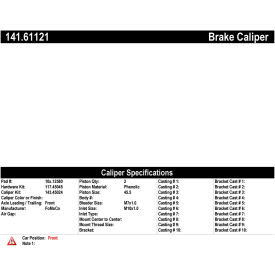 Centric Semi-Loaded Brake Caliper with New Phenolic Pistons, Centric Parts 141.61121 Centric Semi-Loaded Brake Caliper with New Phenolic Pistons, Centric Parts 141.61121