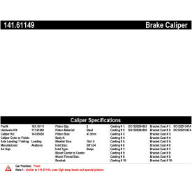 Centric Semi-Loaded Brake Caliper, Centric Parts 141.61149