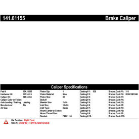 Centric Semi-Loaded Brake Caliper, Centric Parts 141.61155