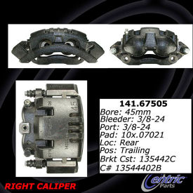 Centric Semi-Loaded Brake Caliper with New Phenolic Pistons, Centric Parts 141.67505