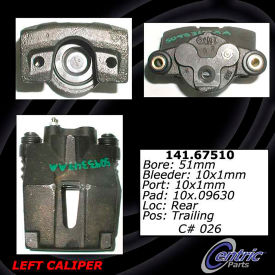 Centric Semi-Loaded Brake Caliper with New Phenolic Pistons, Centric Parts 141.67509