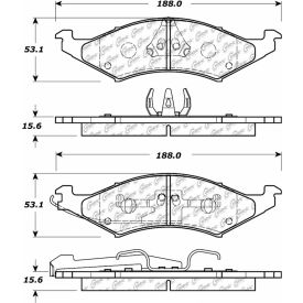 Centric Premium Semi-Metallic Brake Pads with Shims and Hardware, Centric Parts 300.03240 Centric Premium Semi-Metallic Brake Pads with Shims and Hardware, Centric Parts 300.03240