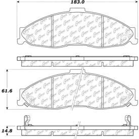 Centric Premium Semi-Metallic Brake Pads with Shims and Hardware, Centric Parts 300.07490 Centric Premium Semi-Metallic Brake Pads with Shims and Hardware, Centric Parts 300.07490