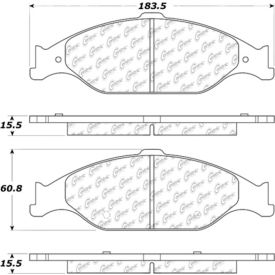 Centric Premium Semi-Metallic Brake Pads with Shims and Hardware, Centric Parts 300.08040 Centric Premium Semi-Metallic Brake Pads with Shims and Hardware, Centric Parts 300.08040