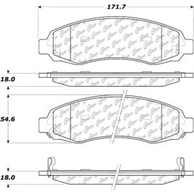 Centric Premium Semi-Metallic Brake Pads with Shims and Hardware, Centric Parts 300.09620 Centric Premium Semi-Metallic Brake Pads with Shims and Hardware, Centric Parts 300.09620
