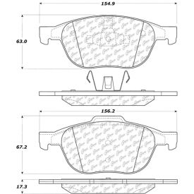 Centric Premium Semi-Metallic Brake Pads with Shims and Hardware, Centric Parts 300.10440 Centric Premium Semi-Metallic Brake Pads with Shims and Hardware, Centric Parts 300.10440