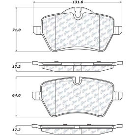 Centric Premium Semi-Metallic Brake Pads with Shims and Hardware, Centric Parts 300.12040