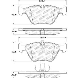 StopTech Street Brake Pads with Shims and Hardware, StopTech 308.07250 StopTech Street Brake Pads with Shims and Hardware, StopTech 308.07250