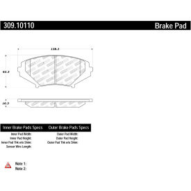 StopTech Sport Brake Pads with Shims and Hardware, StopTech 309.10110