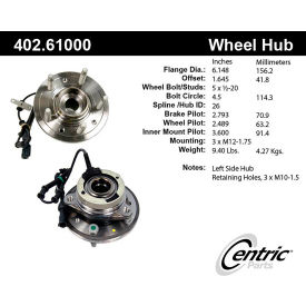 Centric Premium Hub and Bearing Assembly; With Integral ABS, Centric Parts 402.61000