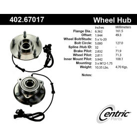 C-Tek Standard Hub and Bearing Assembly; With Integral ABS, C-Tek 402.67017E C-Tek Standard Hub and Bearing Assembly; With Integral ABS, C-Tek 402.67017E