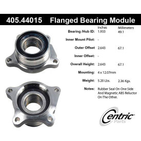 Centric Premium Flanged Wheel Bearing Module; With ABS, Centric Parts 405.44015