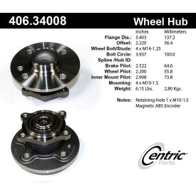 Centric Premium Hub and Bearing Assembly, Centric Parts 406.34008