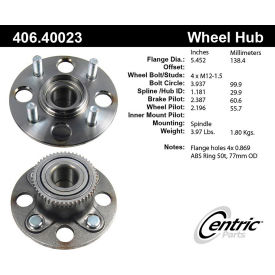 Centric Premium Hub and Bearing Assembly; With ABS, Centric Parts 406.40023