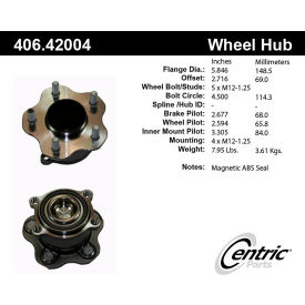 Centric Premium Hub and Bearing Assembly; With ABS, Centric Parts 406.42004