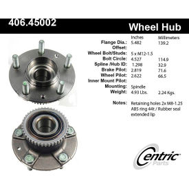 Centric Premium Hub and Bearing Assembly; With ABS, Centric Parts 406.45002
