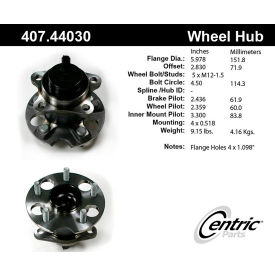 Centric Premium Hub and Bearing Assembly; With Integral ABS, Centric Parts 407.44030