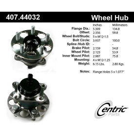 Centric Premium Hub and Bearing Assembly; With Integral ABS, Centric Parts 407.44032