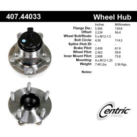 Centric Premium Hub and Bearing Assembly; With Integral ABS, Centric Parts 407.44033 Centric Premium Hub and Bearing Assembly; With Integral ABS, Centric Parts 407.44033