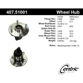 C-Tek Standard Hub and Bearing Assembly; With Integral ABS, C-Tek 407.51001E C-Tek Standard Hub and Bearing Assembly; With Integral ABS, C-Tek 407.51001E