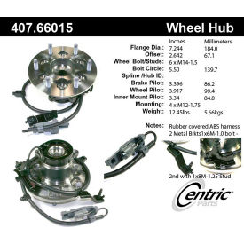 Centric Premium Hub and Bearing Assembly; With Integral ABS, Centric Parts 407.66015