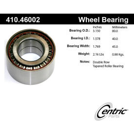 C-Tek Standard Wheel Bearing and Race Set, C-Tek 410.46002E C-Tek Standard Wheel Bearing and Race Set, C-Tek 410.46002E