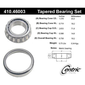 Centric Premium Wheel Bearing and Race Set, Centric Parts 410.46003