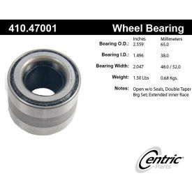 Centric Premium Wheel Bearing and Race Set, Centric Parts 410.47001