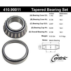 Centric Premium Wheel Bearing and Race Set, Centric Parts 410.90011